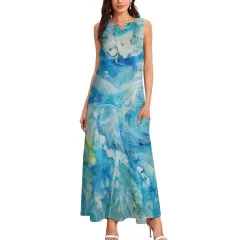 Custom Sleeveless Long Dress thumbnail 3