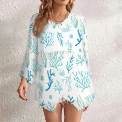 Loose-Fit Chiffon Long-Sleeve Top thumbnail 1