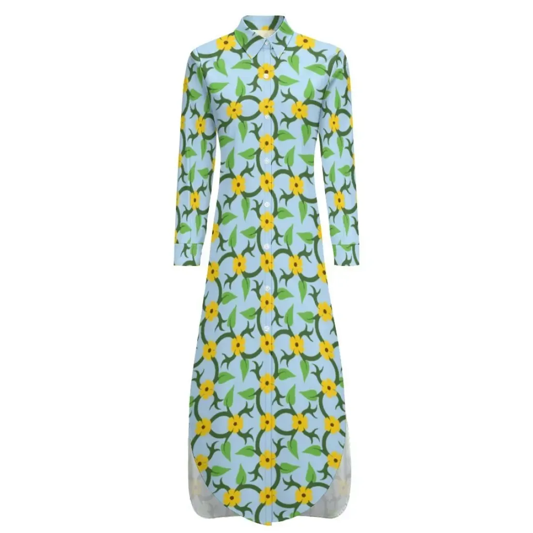 Button-Up Long Sleeve Shirt Dress — photo 4