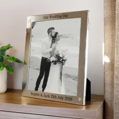 Personalised Black and Gold 8x10 Photo Frame, Custom Wedding Picture Frame Gift for Couples thumbnail 4