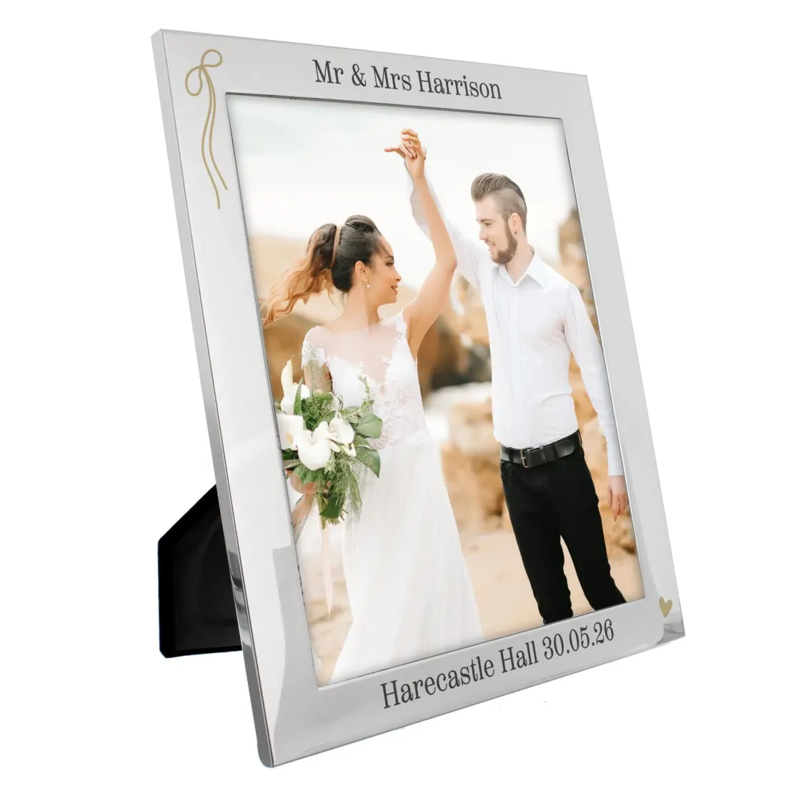 Personalised Black and Gold 8x10 Photo Frame, Custom Wedding Picture Frame Gift for Couples — photo 5