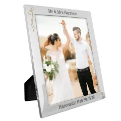 Personalised Black and Gold 8x10 Photo Frame, Custom Wedding Picture Frame Gift for Couples thumbnail 5