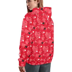 Women's All Over Print Hoodie (Model H61) thumbnail 4