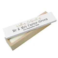 Personalised Black and Gold Certificate Holder, Custom Wedding Certificate Keepsake Box thumbnail 4
