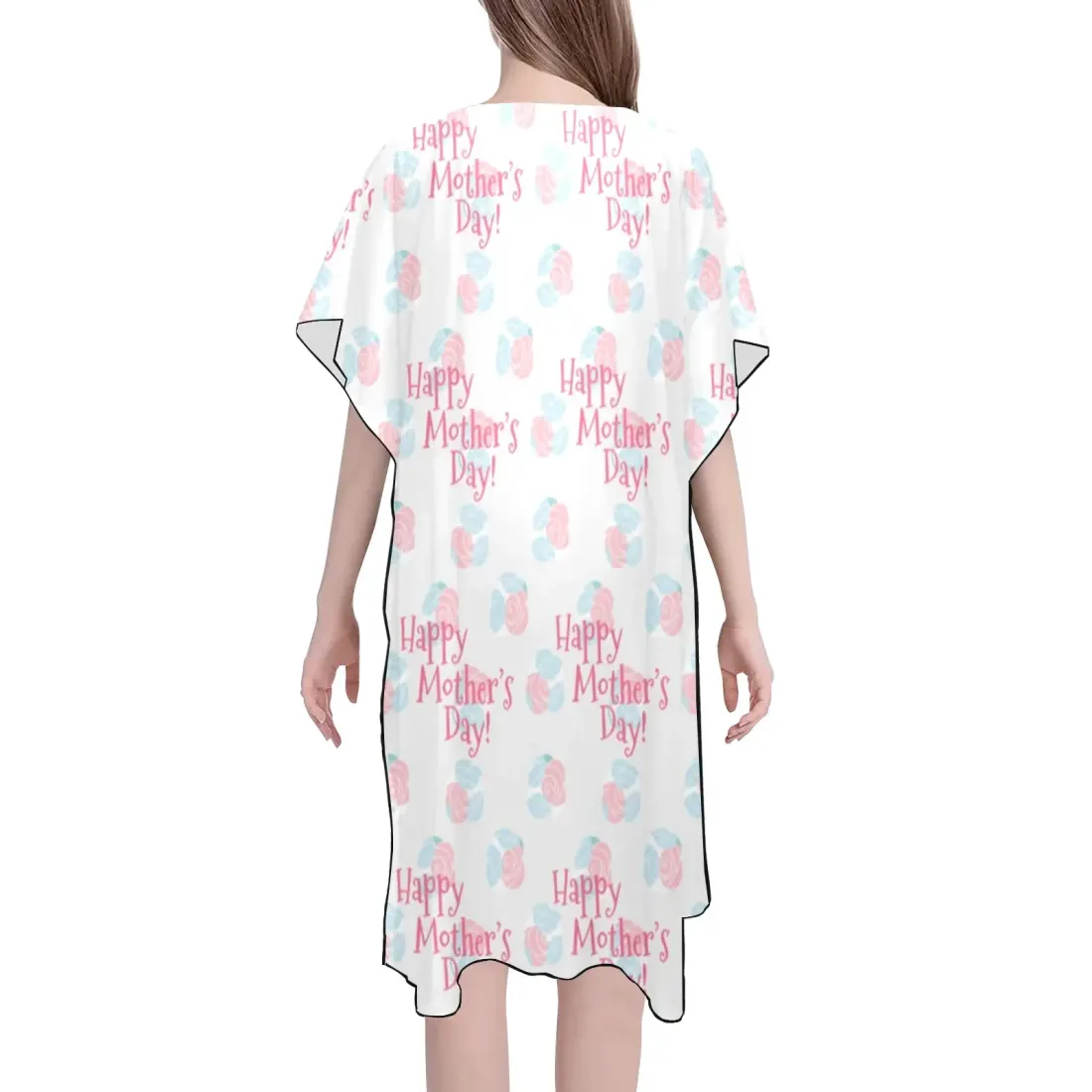 Mid-Length Side Slits Chiffon Cover Up (Model H50) — photo 2