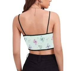 Women's Spaghetti Strap Crop Top (ModelT67) thumbnail 2
