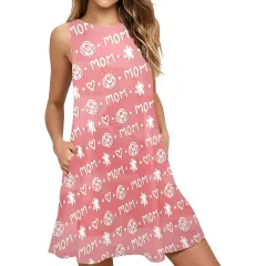 Sleeveless Tank Dress with Pockets (ModelD57) thumbnail 1