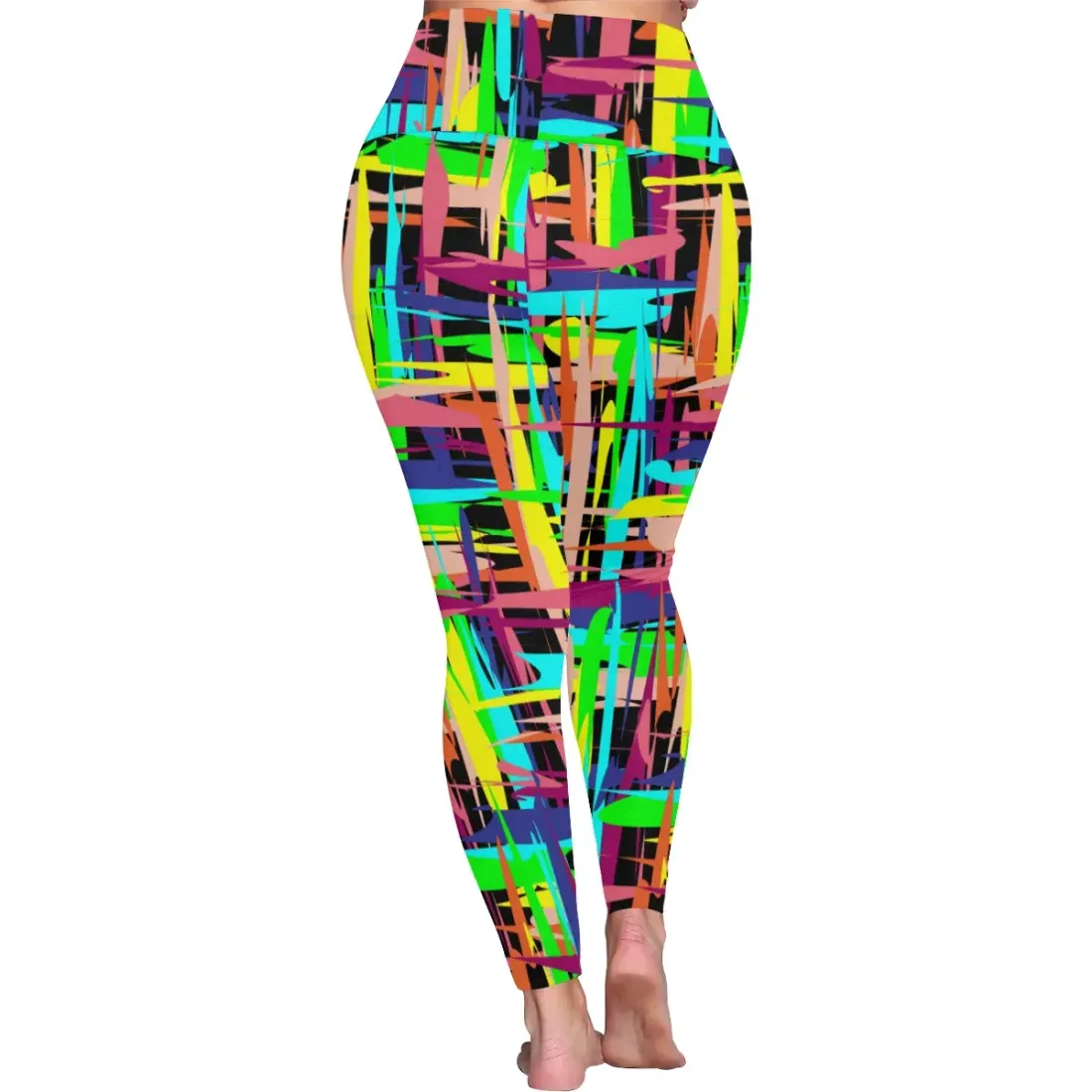 Women's High Waist Leggings(ModelL44)(Plus Size) — photo 3