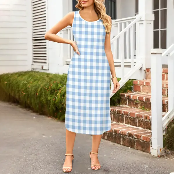 Sleeveless Open Fork Long Dress (Model D08)