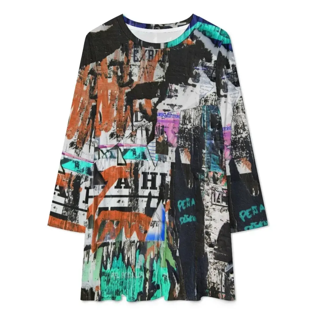 Long Sleeve Patchwork T-shirt Dress — photo 2