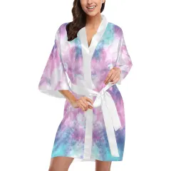 Women's Short Kimono Robe thumbnail 1