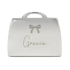 Personalised Bow Handbag Compact Mirror, Engraved Name Purse Mirror Gift for Her thumbnail 5