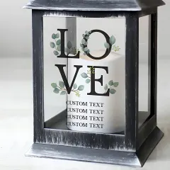 Personalised LOVE LED Black Lantern, Custom Engraved Wedding Gift, Romantic Memory Light Decor, Anniversary Keepsake Lantern thumbnail 2