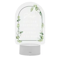 Personalised Botanical LED Wedding Sign, Colour Changing Acrylic Guestbook Display with Custom Engraving thumbnail 5