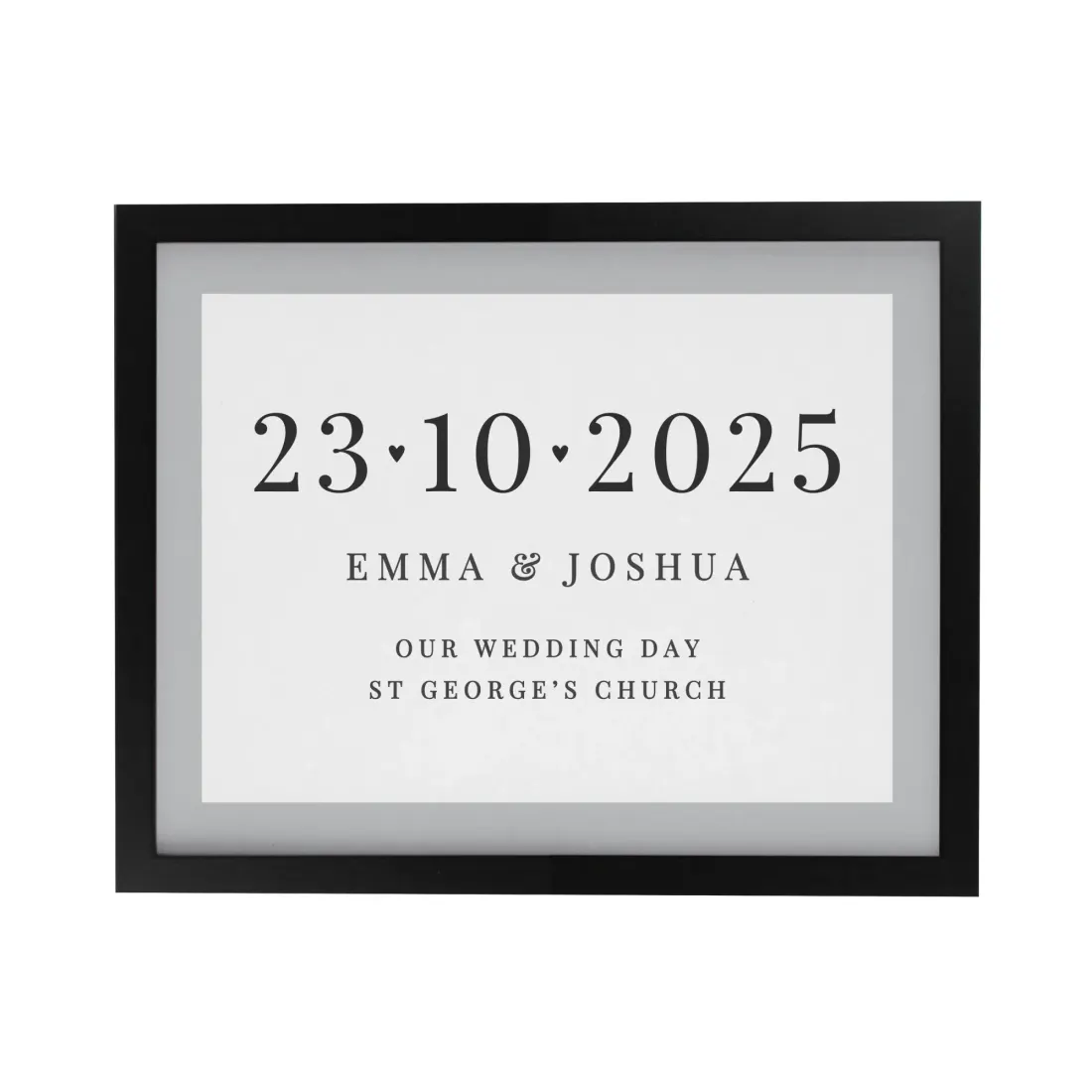Personalised Special Date Poster Frame, Custom Wedding Date Print, Engraved Couple Keepsake — photo 3