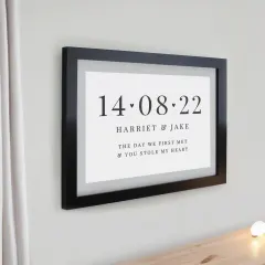 Personalised Special Date Poster Frame, Custom Wedding Date Print, Engraved Couple Keepsake thumbnail 4