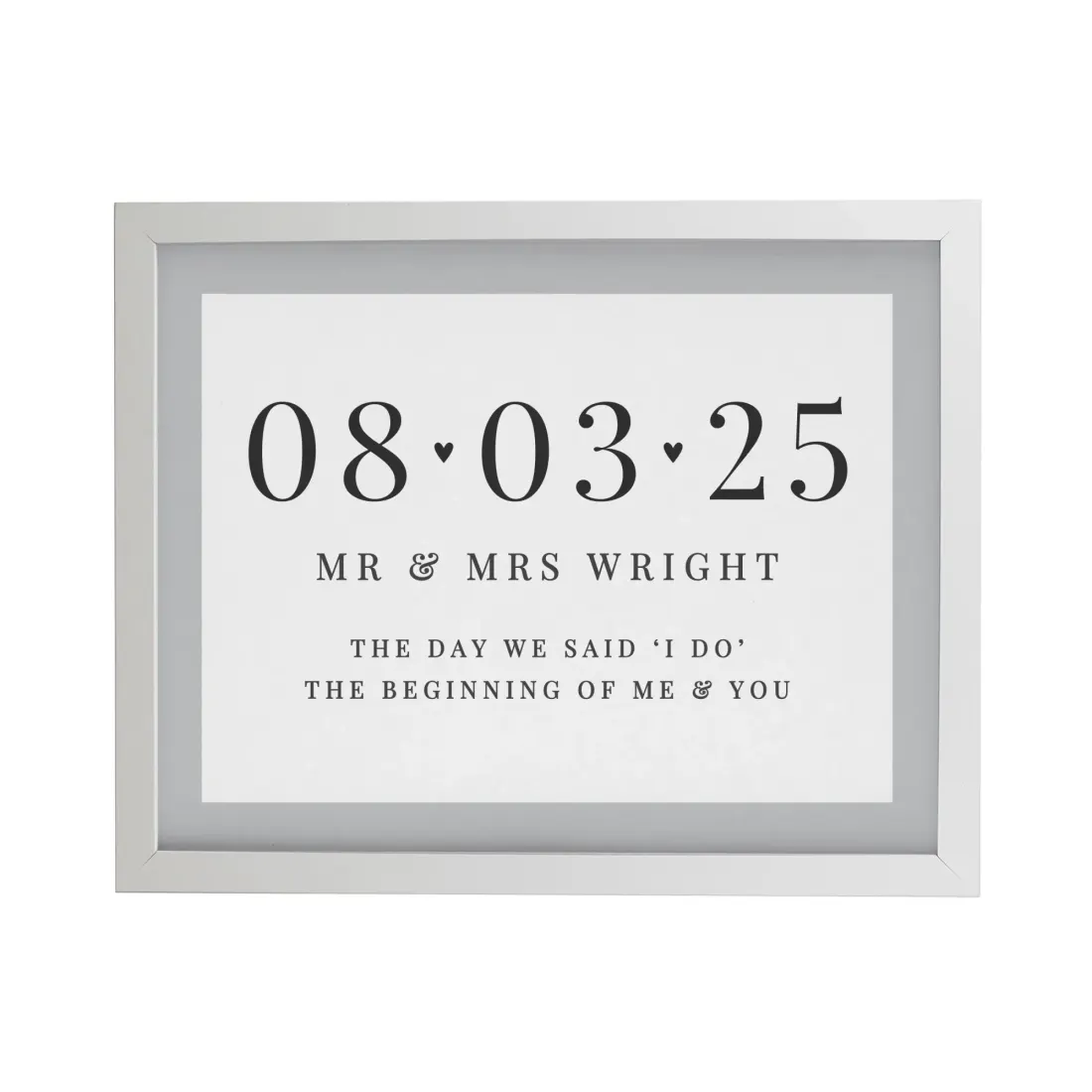 Personalised Special Date Poster Frame, Custom Wedding Date Print, Engraved Couple Keepsake — photo 6