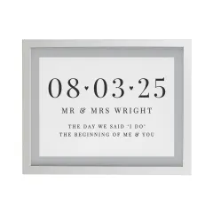 Personalised Special Date Poster Frame, Custom Wedding Date Print, Engraved Couple Keepsake thumbnail 6