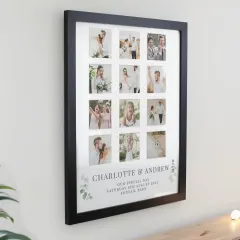 Personalised Wedding Multi Photo Frame, Custom Photo Upload Collage Gift, Engraved Date Keepsake thumbnail 3