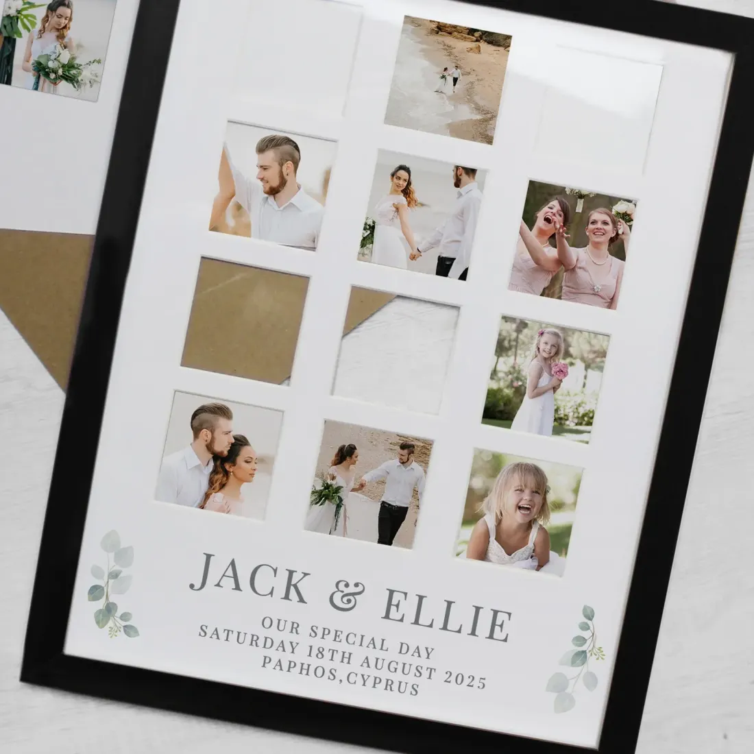 Personalised Wedding Multi Photo Frame, Custom Photo Upload Collage Gift, Engraved Date Keepsake — photo 5