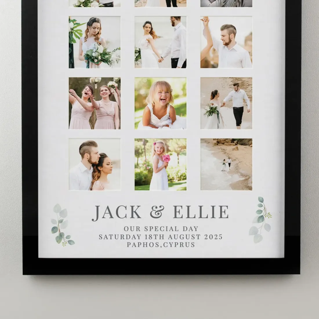 Personalised Wedding Multi Photo Frame, Custom Photo Upload Collage Gift, Engraved Date Keepsake — photo 6