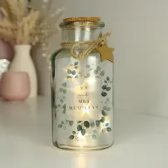 Personalised Botanical LED Glass Jar, Custom Engraved Light Up Bottle thumbnail 3