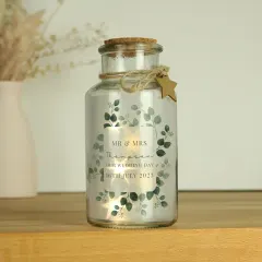 Personalised Botanical LED Glass Jar, Custom Engraved Light Up Bottle thumbnail 5