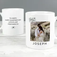 Personalised Photo Upload Ceramic Mug, Custom Text Love You Snapshot Coffee Cup thumbnail 1