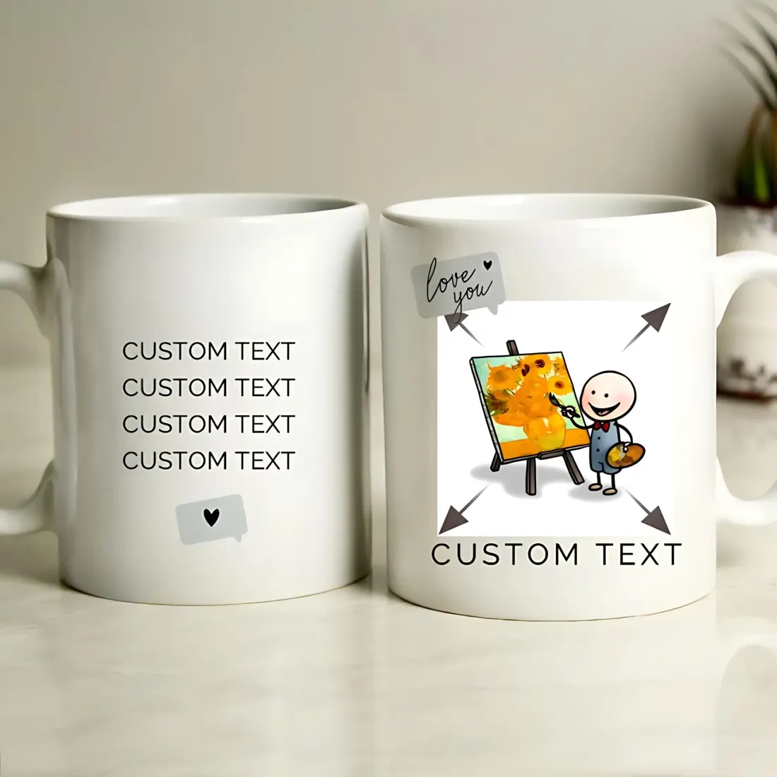 Personalised Photo Upload Ceramic Mug, Custom Text Love You Snapshot Coffee Cup — photo 2