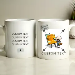 Personalised Photo Upload Ceramic Mug, Custom Text Love You Snapshot Coffee Cup thumbnail 2