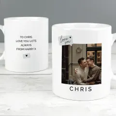 Personalised Photo Upload Ceramic Mug, Custom Text Love You Snapshot Coffee Cup thumbnail 3