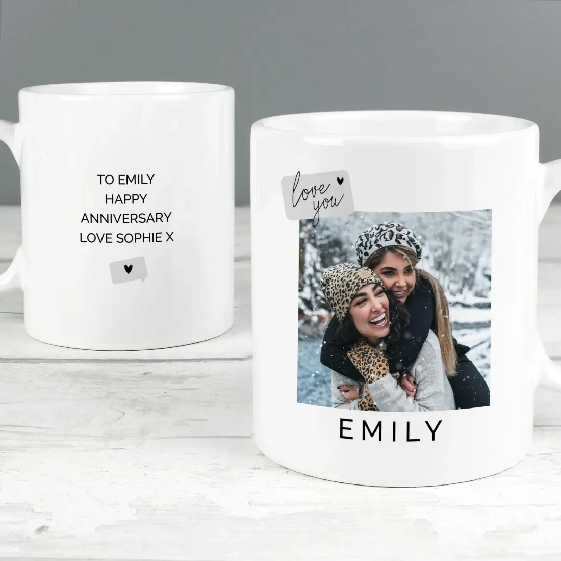 Personalised Photo Upload Ceramic Mug, Custom Text Love You Snapshot Coffee Cup — photo 4