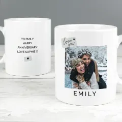 Personalised Photo Upload Ceramic Mug, Custom Text Love You Snapshot Coffee Cup thumbnail 4