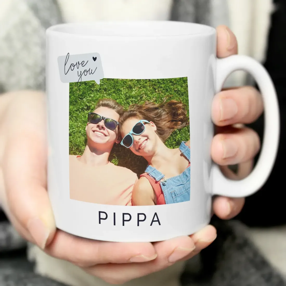 Personalised Photo Upload Ceramic Mug, Custom Text Love You Snapshot Coffee Cup — photo 5