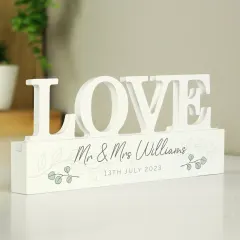 Personalised Botanical Wooden Love Ornament, Custom Names and Message Gifts thumbnail 3