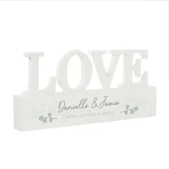 Personalised Botanical Wooden Love Ornament, Custom Names and Message Gifts thumbnail 5