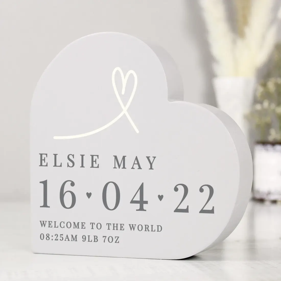 Personalised Freestanding Heart Ornament, Custom Engraved Text Keepsake — photo 3