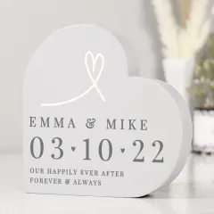 Personalised Freestanding Heart Ornament, Custom Engraved Text Keepsake thumbnail 4