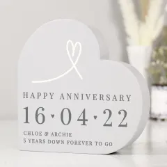Personalised Freestanding Heart Ornament, Custom Engraved Text Keepsake thumbnail 6
