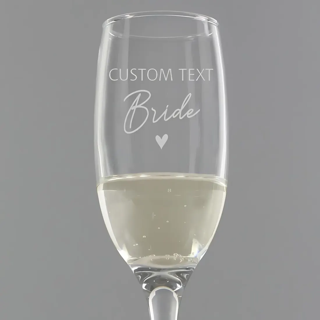 Personalised Bride Champagne Flute, Engraved Wedding Glass, Bridal Shower Keepsake, Wedding Toast Accessory — photo 2