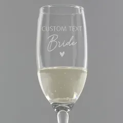 Personalised Bride Champagne Flute, Engraved Wedding Glass, Bridal Shower Keepsake, Wedding Toast Accessory thumbnail 2
