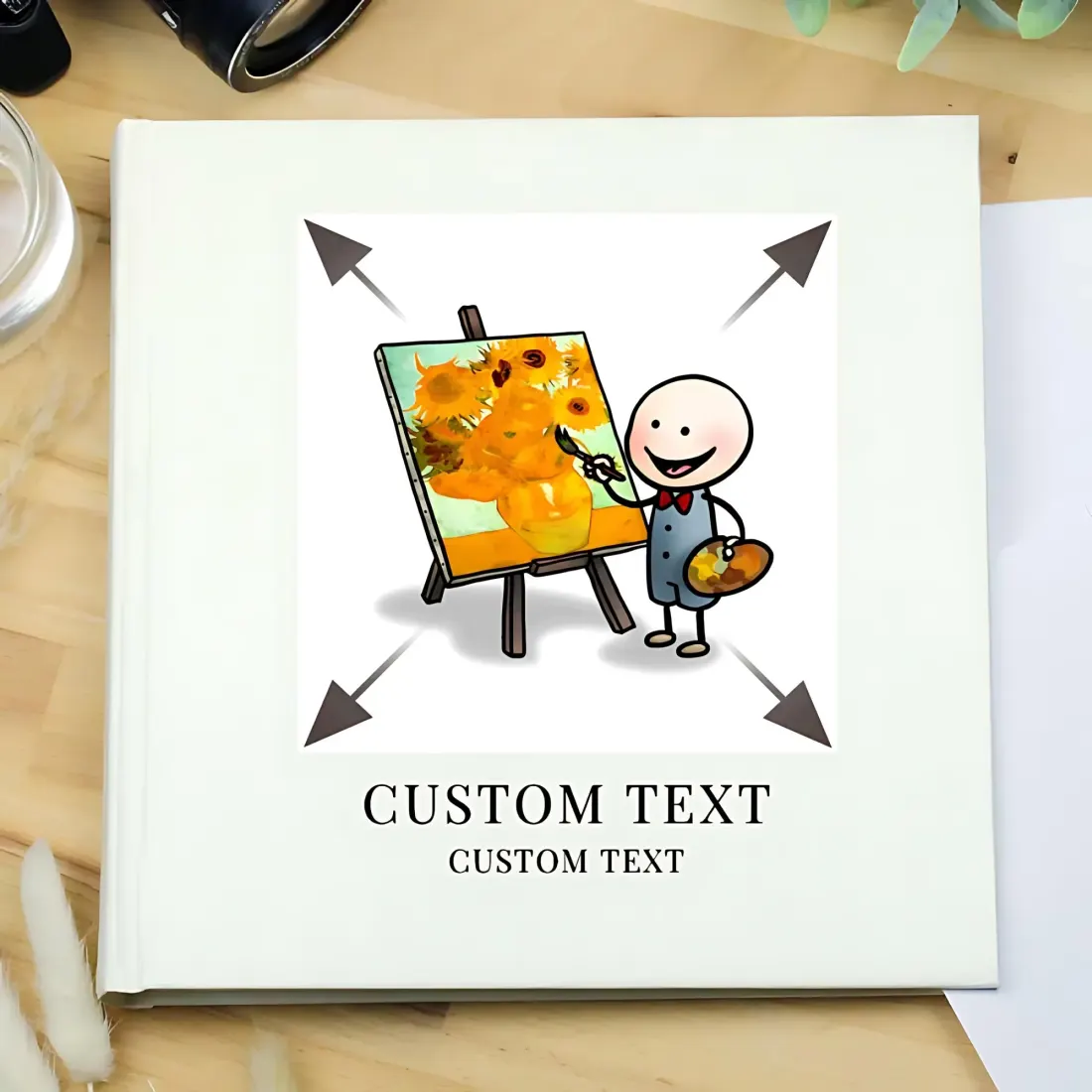 Personalised Photo Upload Square Album, Custom Wedding Memory Book Engraved Text Gift — photo 2