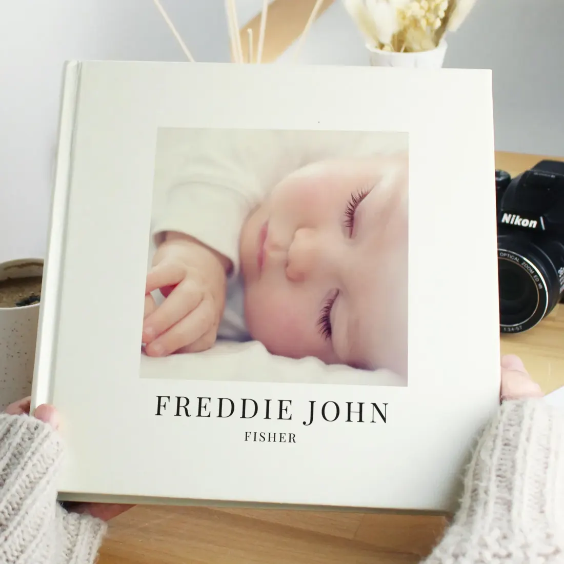 Personalised Photo Upload Square Album, Custom Wedding Memory Book Engraved Text Gift — photo 6