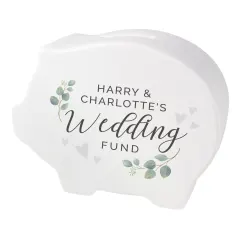 Personalised Wedding Piggy Bank, Custom Wedding Fund Box Engraved Savings Money Bank Gift thumbnail 6