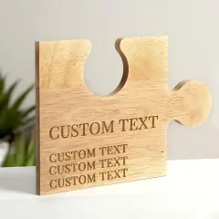 Personalised Wooden Jigsaw Piece, Custom Engraved Name Keepsake, Anniversary Love Plaque thumbnail 2