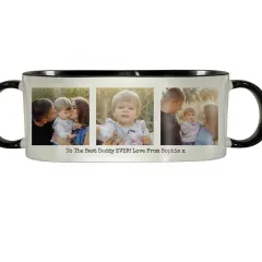 Personalised Multi Photo Upload Mug, Custom Text Engraved Black Handle Gift thumbnail 6