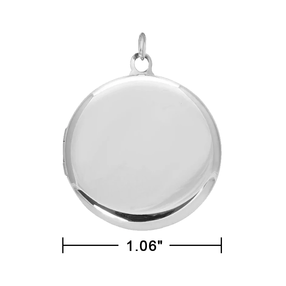 Gold Photo Locket Necklace with Your Picture, Round Keepsake Gift for Mom size chart