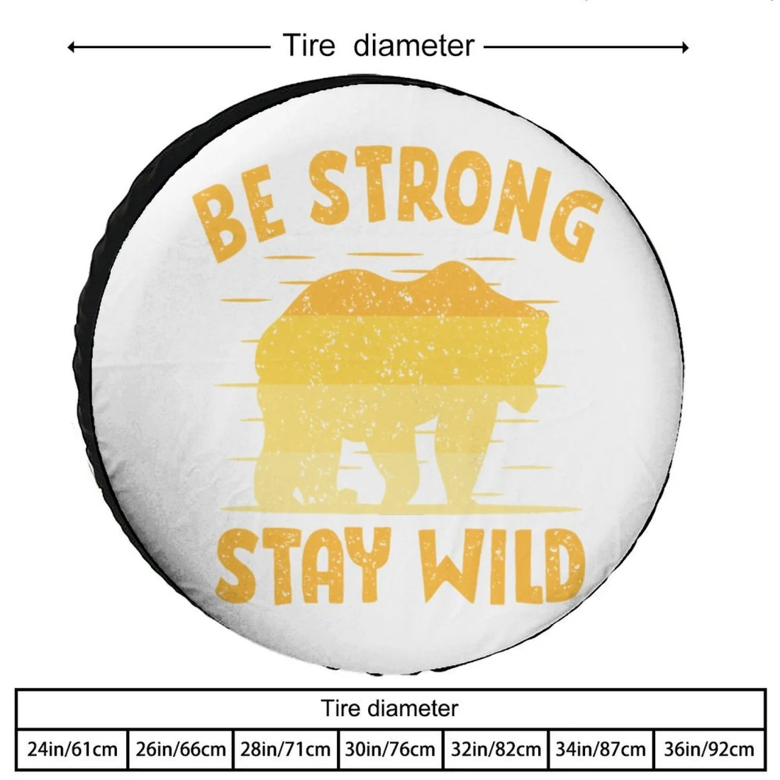 Custom Spare Tire Cover with Your Own Design, Gift for Off-Road Drivers size chart