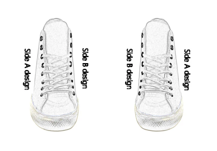Men's Lace-Up Canvas Shoes (Model E001-2) size chart