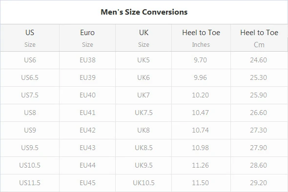 Men's Lace-Up Canvas Shoes (Model E001-2) size chart 2